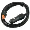 Car cigarette lighter power cord with a long coil and orange 2‑pin connector